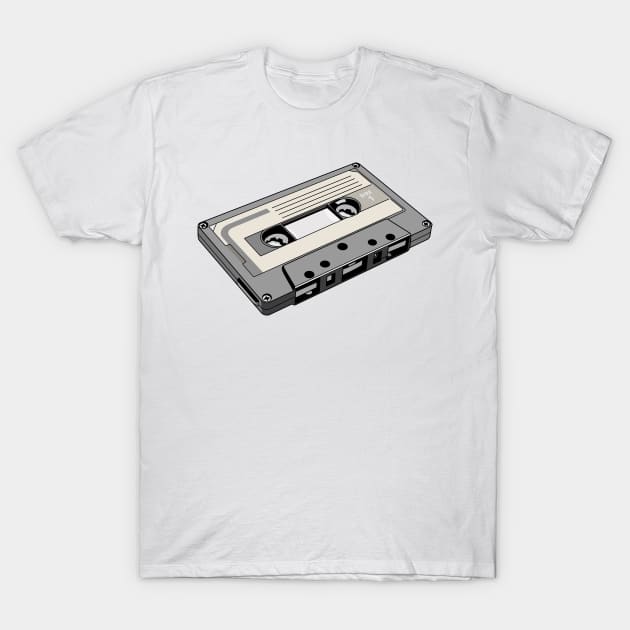 CASSETTE (B/W) T-Shirt by kimblackart